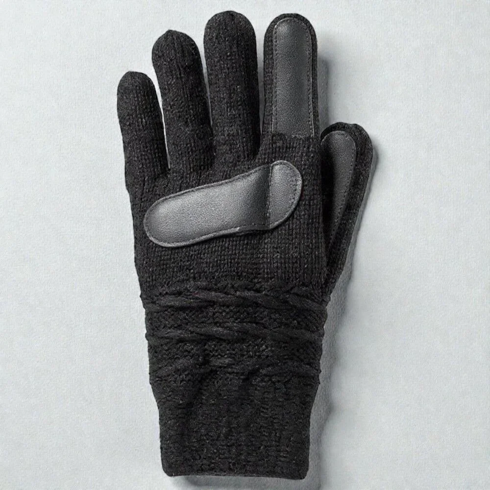 Isotoner Womens Black SmartDri Knit Gloves Touchscreen One Size NWT - Picture 2 of 8
